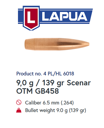 Lapua Scenars - 139 gr Scenar OTM