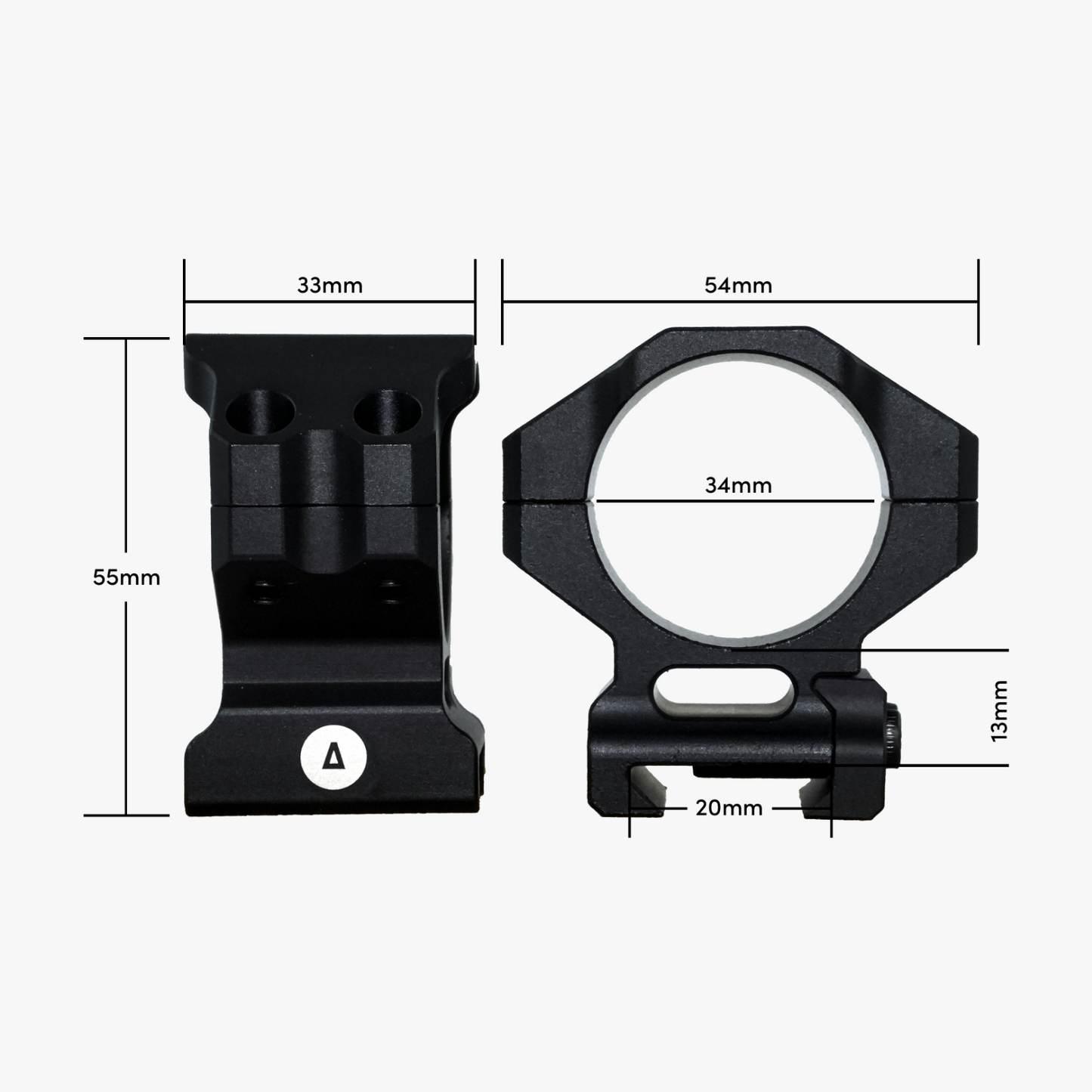AKRA 34mm Alluminium Picatinny Style Rings
